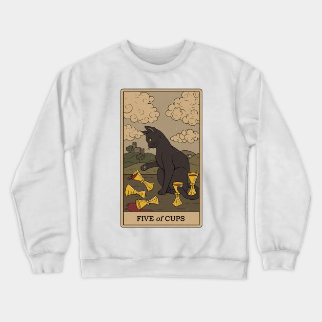 Five of Cups Crewneck Sweatshirt by thiagocorrea